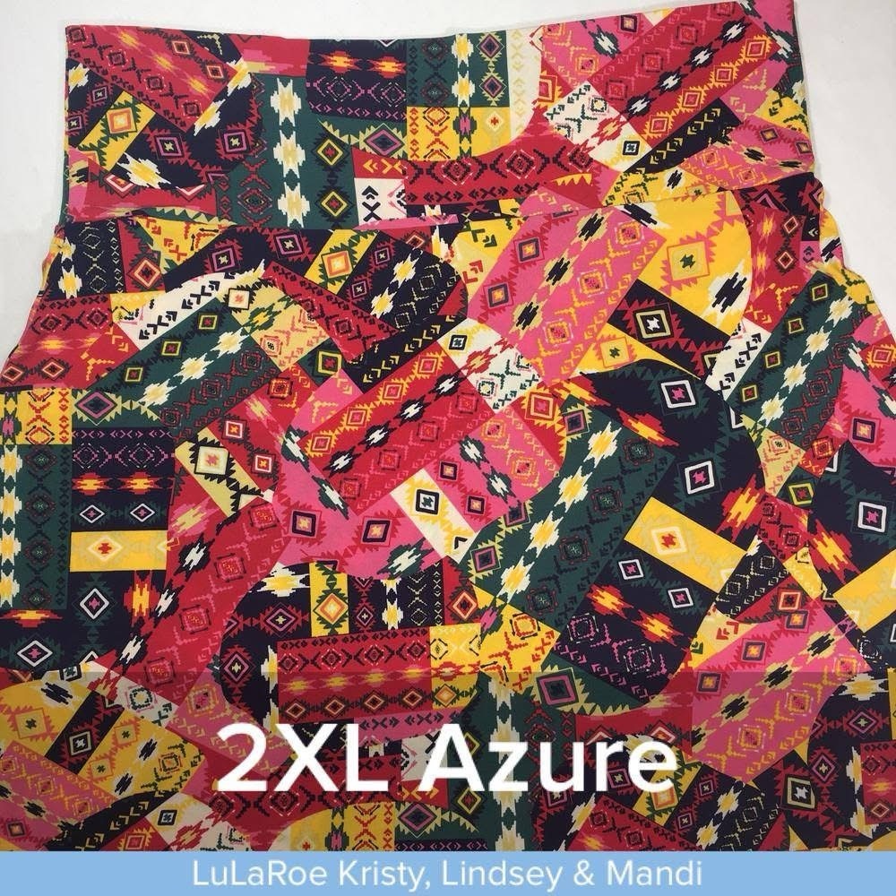 LuLaRoe Colorful Geometric Azure Skirt